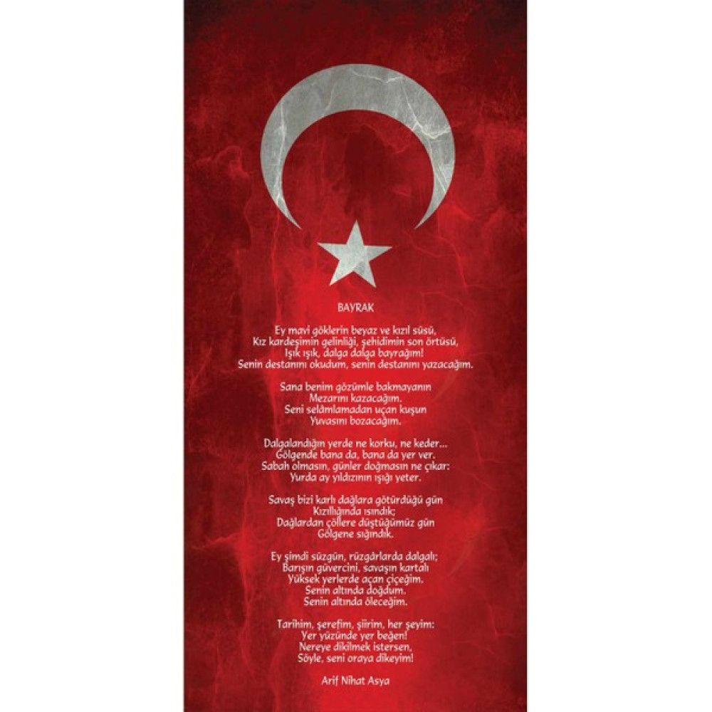 Rosedecor Türk Bayrağı ve Bayrak Şiiri Kapı Giydirme 074 - 98 x 200 cm Duvar Stickerı Fiyatı