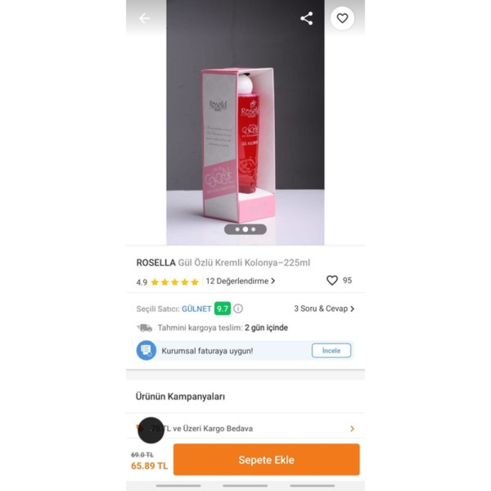 Rosella Kremli Kolonyo - 225 ml Oto Boyaları Fiyatı