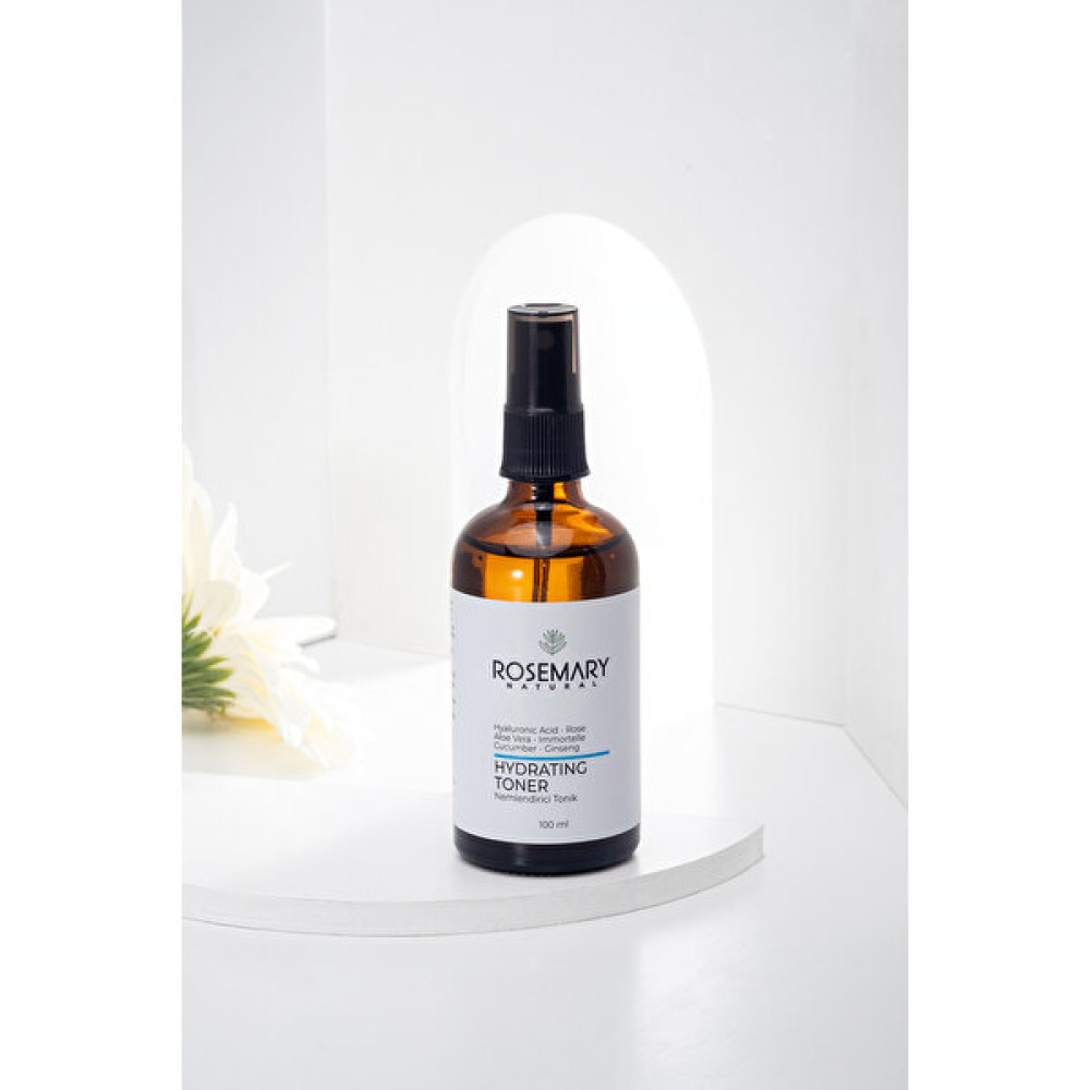 Rosemary Natural Nemlendirici Tonik 100 ml Tüm Ciltler Gül Suyu Ölmez Çiçek Suyu Aloe Vera Hyaluronic Acid Cilt Temizleme ve Peeling Fiyatı