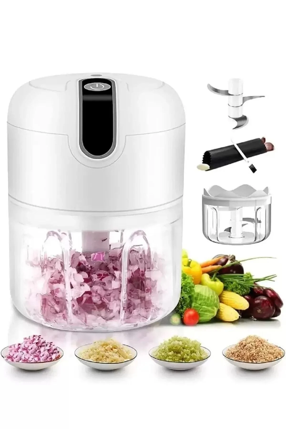 Rosemor Mini El Rondosu Şarjlı Çelik 3 Bıçaklı 250 Ml Mutfak Robotu Hazneli Rondo Sebze Et Doğrayıcı Rende" Doğrayıcılar / Rondolar Fiyatı