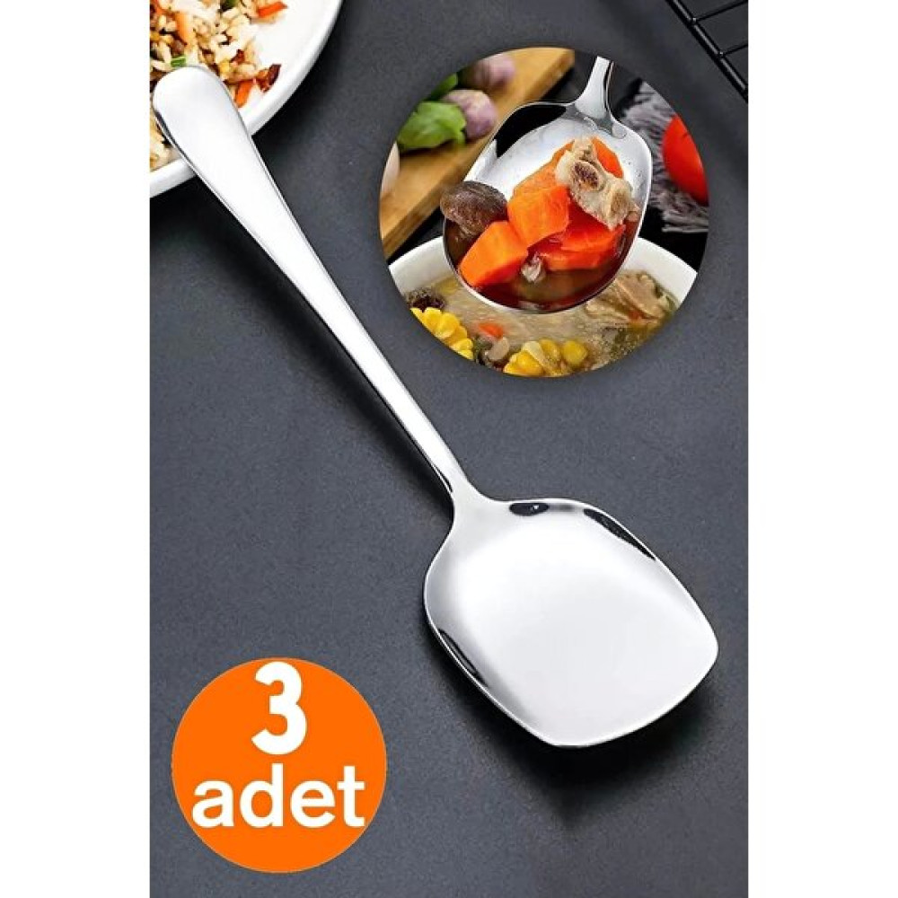 Rosemor Servis Kaşığı Seti 3 Lü Paslanmaz Çelik Lüx Salata Börek Pasta Fırın Tavuk Patates Servis Kaşığı Lüx Mutfak Gereçleri Fiyatı