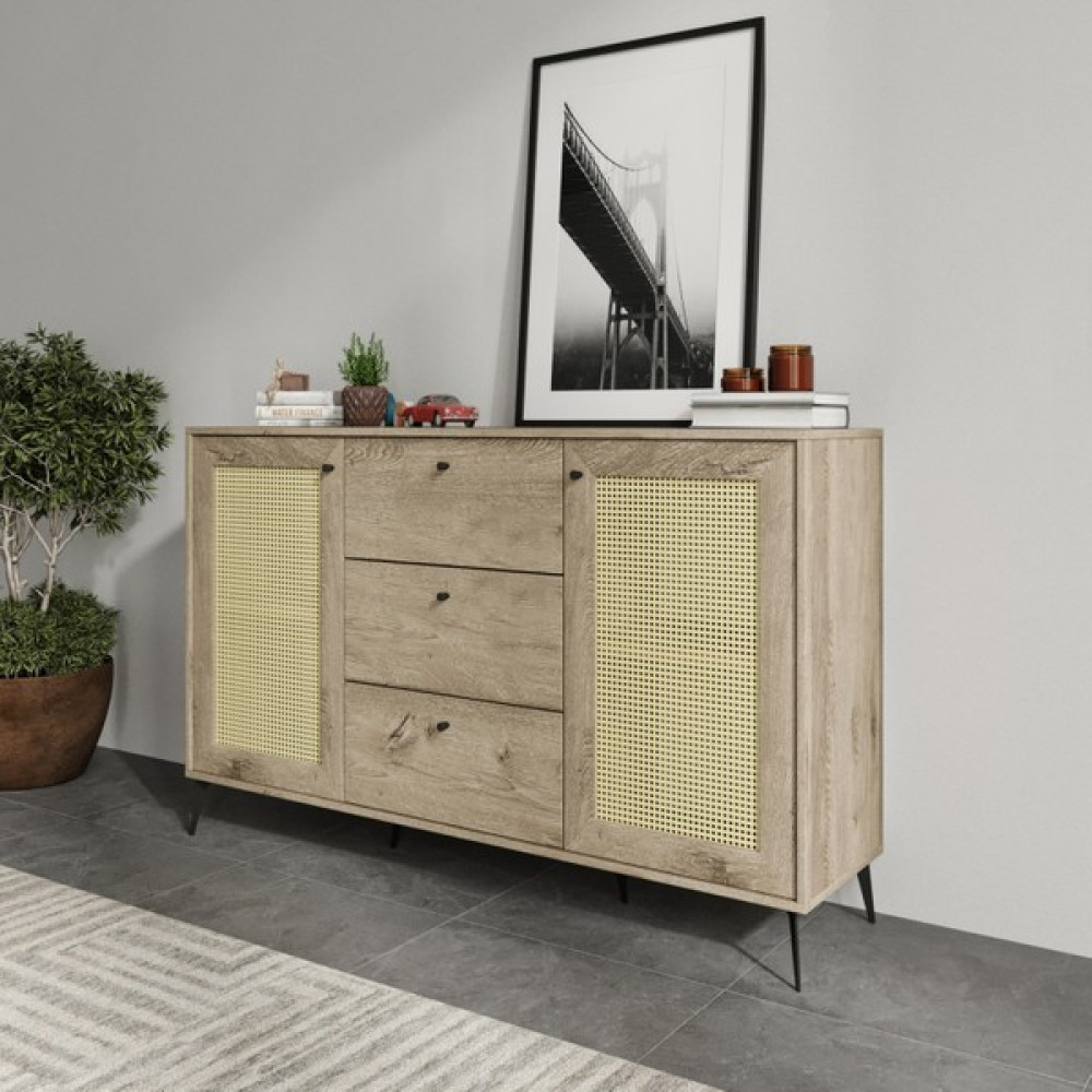 Rosepal Mobilya Diamond 3 Çekmece 2 Kapaklı 160CM Konsol - Ahşap Rengi Gardrop & Dolap Fiyatı
