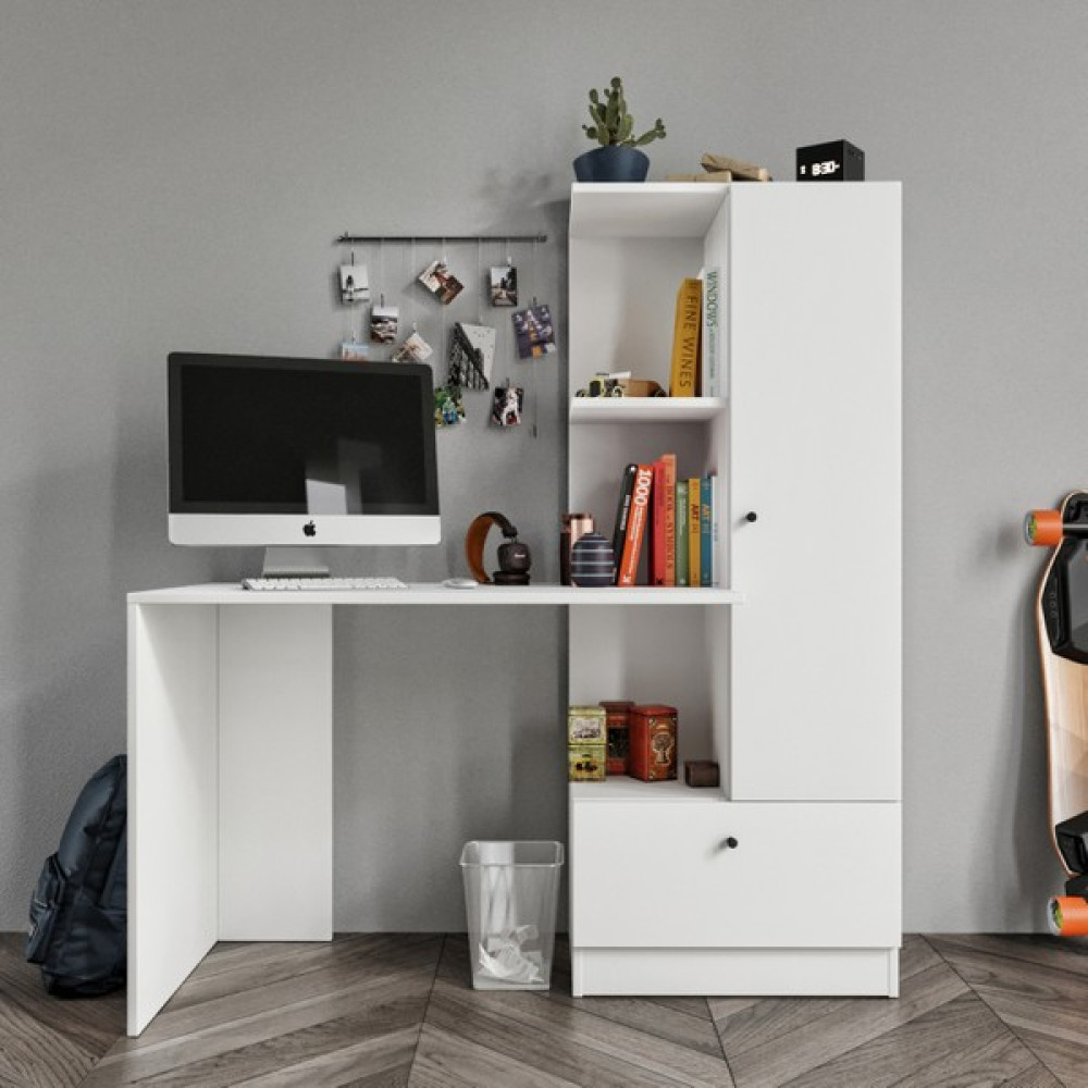 Rosepal Mobilya Minör Çalışma Masası Ve7 Bölmeli Kitaplık - 104 x 55 x 75 cm - Beyaz Çalışma Masası Fiyatı