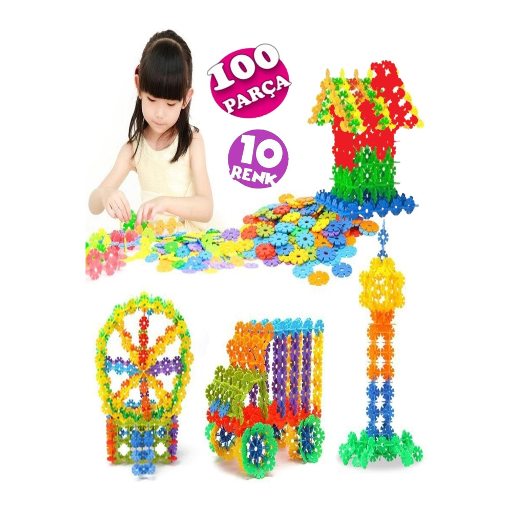 RoseRoi 100 Parça Kilitli Diskler Stem Eğitimi Uyumlu 10 Renk Kutusuz Eğitici Oyuncak Lego Yapboz Seti Eğitici Oyuncak Fiyatı