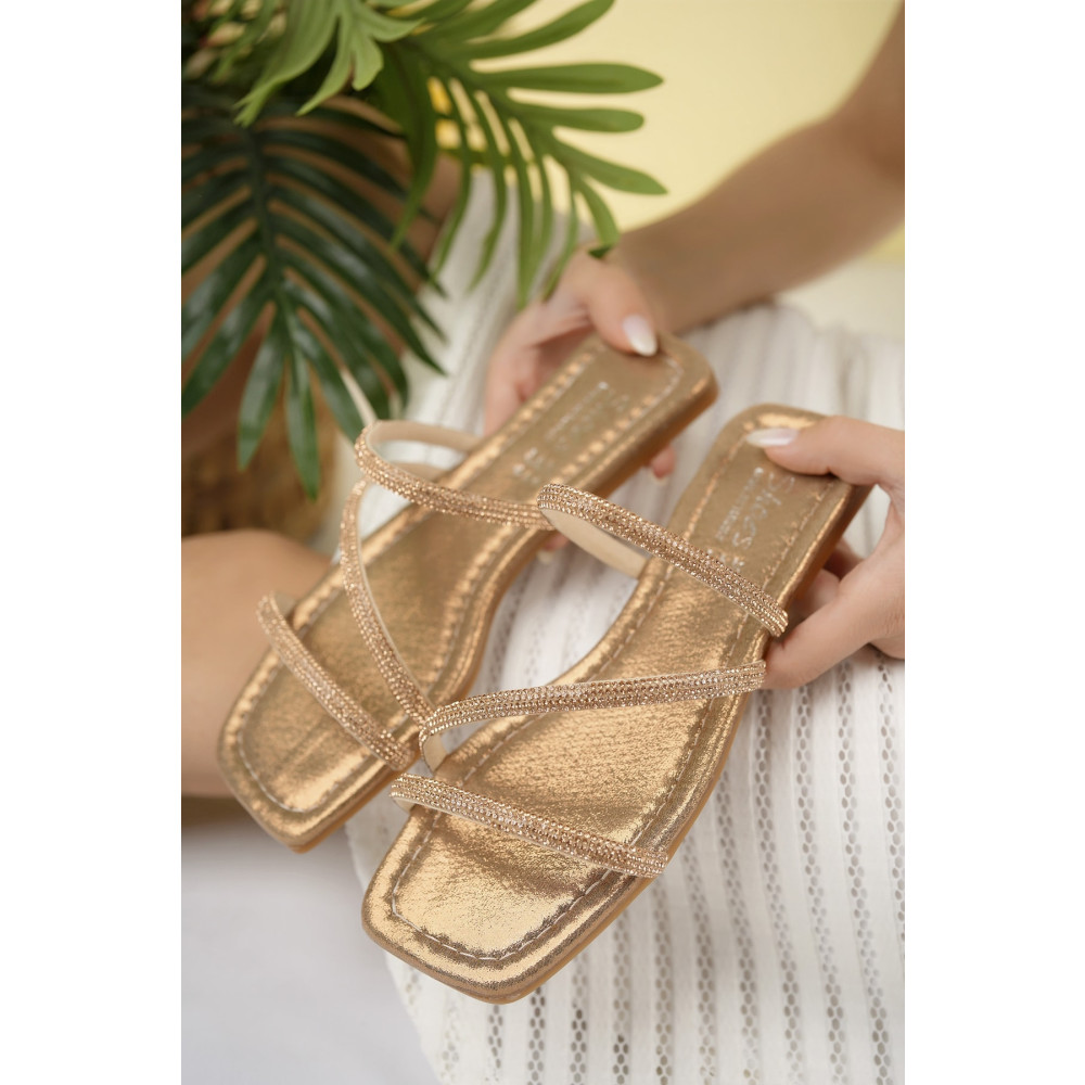 RoseVeno Rose Ortopedik Taban 5mm.süngerli Üç Taşlı Abiye Terlik 36 Beden Unisex Sandalet Fiyatı