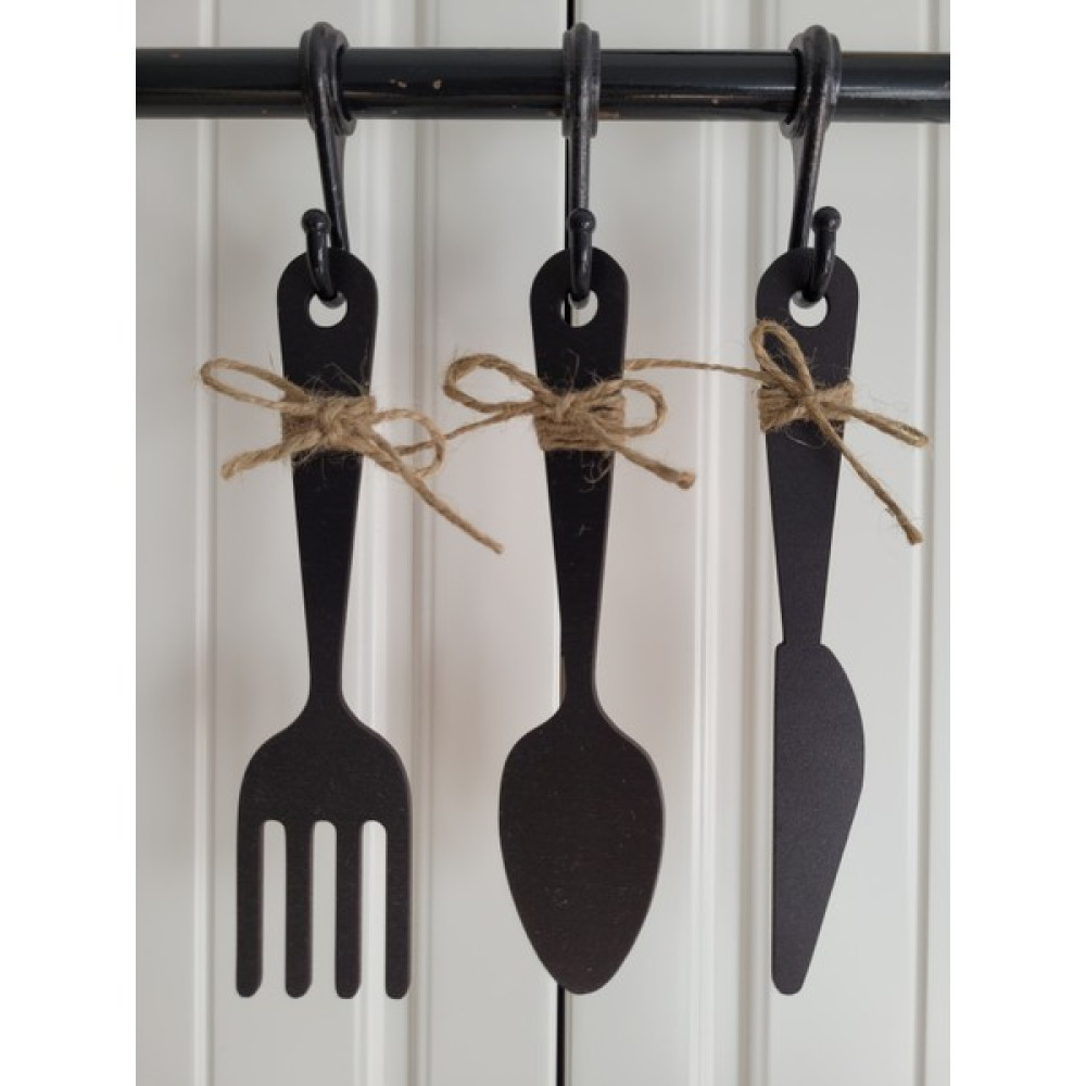 Rosfloa 3 Parça Dekoratif Ahşap Çatal-Kaşık-Bıçak Seti Mutfak, Kahve Köşesi, Dolap, Raf, Askı Süsü(19 Cm) (ASKI SETE DAHİL DEĞİLDİR.) Ev & Dekorasyon Aksesuarları Fiyatı