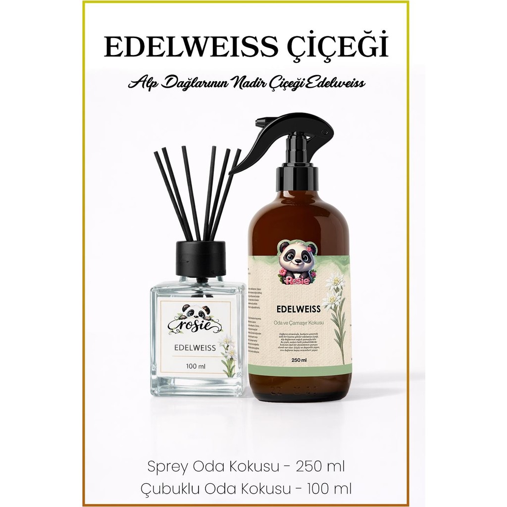 Rosie Edelweiss 250 ml Sprey + 100 ml Çubuklu Oda Kokusu Serisi - Şeffaf - YOK Diğer Fiyatı