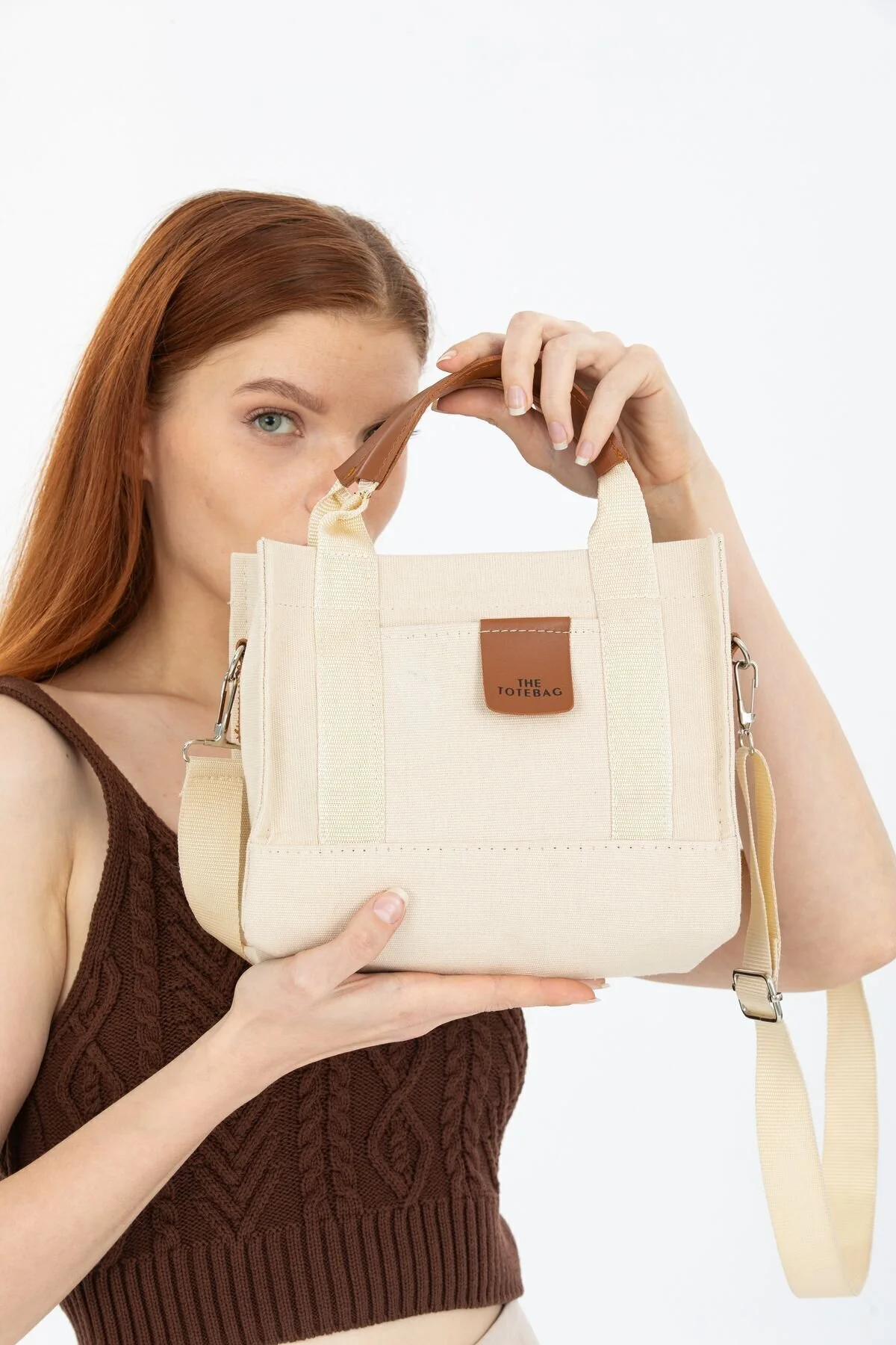 Rosmod Kadın Krem Kanvas Çapraz Askılı Mini The Tote Bag El Omuz Çanta" Unisex Çanta & Cüzdan ve Seyahat Çantaları Fiyatı