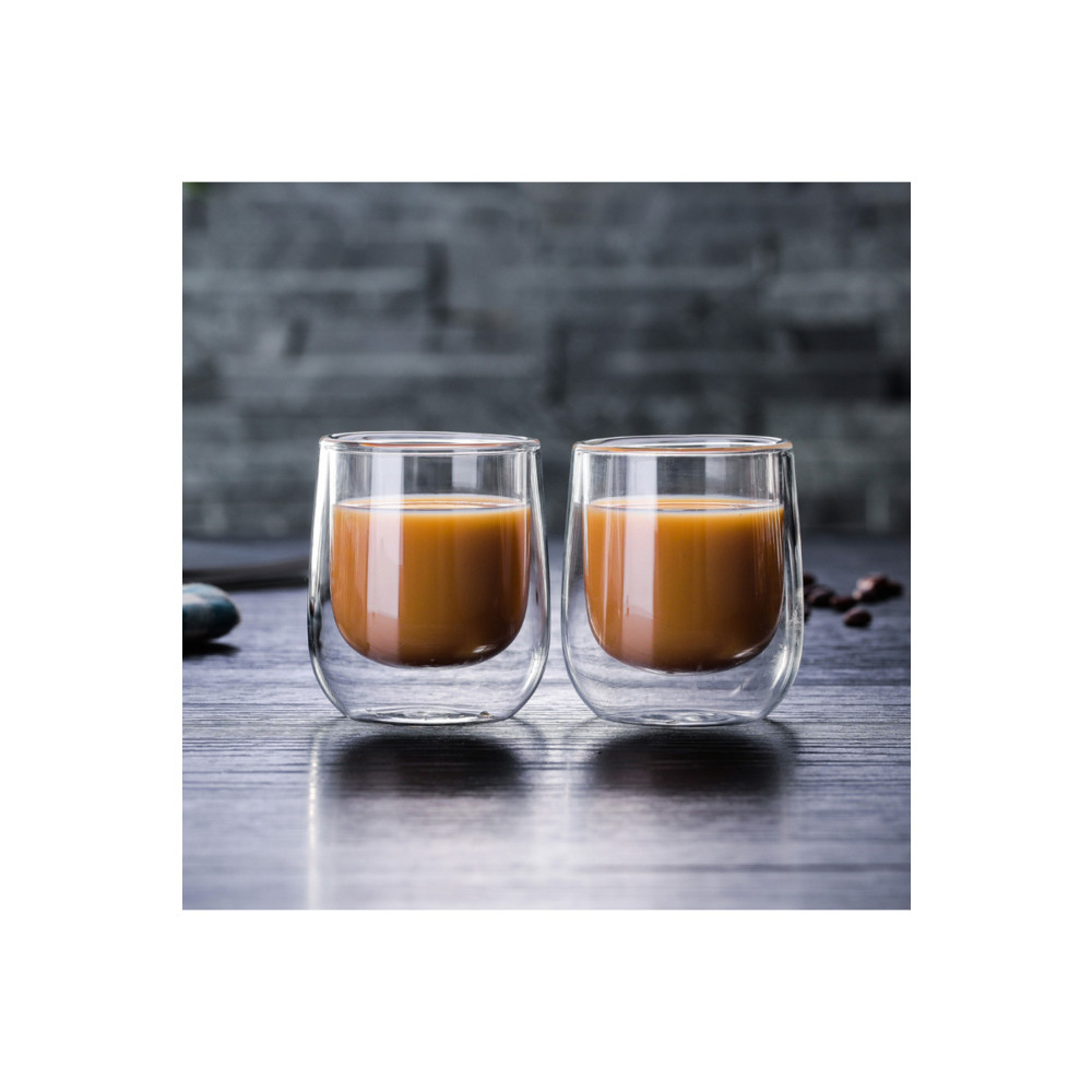 Rossel Premium Çift Cidarlı 2li Espresso Bardak 100 ml DC1.TR-2981 Fincan / Bardak / Kahve Takımı Fiyatı