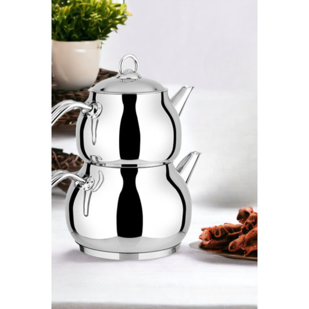 Rossel Premium Küre Çaydanlık Orta Boy Çaydanlık Çelik Saplı - Kırmızı - 0 Çay / Çaydanlık Setleri Fiyatı