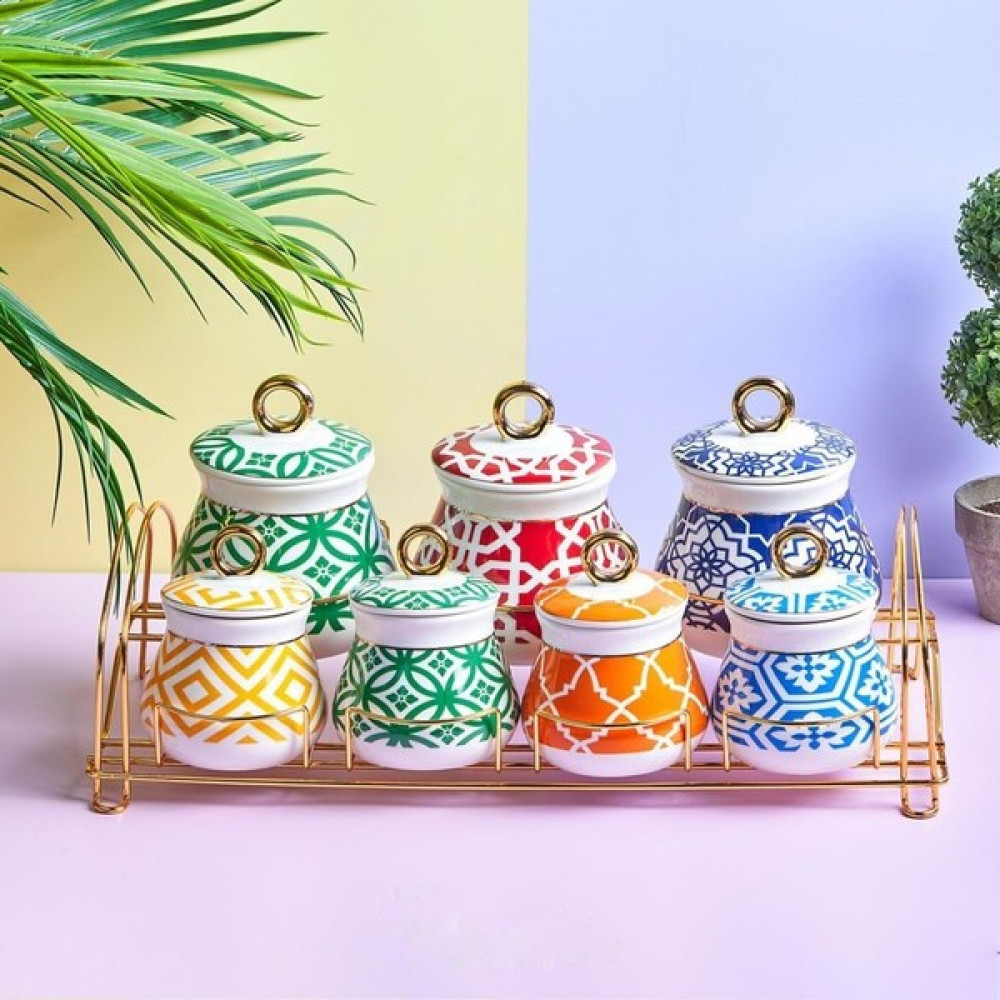 Rossel Premium Marrakesh 7'li Porselen Baharatlık 14381 Baharat Setleri & Baharatlıklar Fiyatı