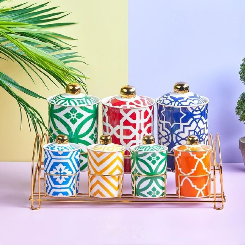Rossel Premium Marrakesh 7'li Porselen Baharatlık 14382 Baharat Setleri & Baharatlıklar Fiyatı