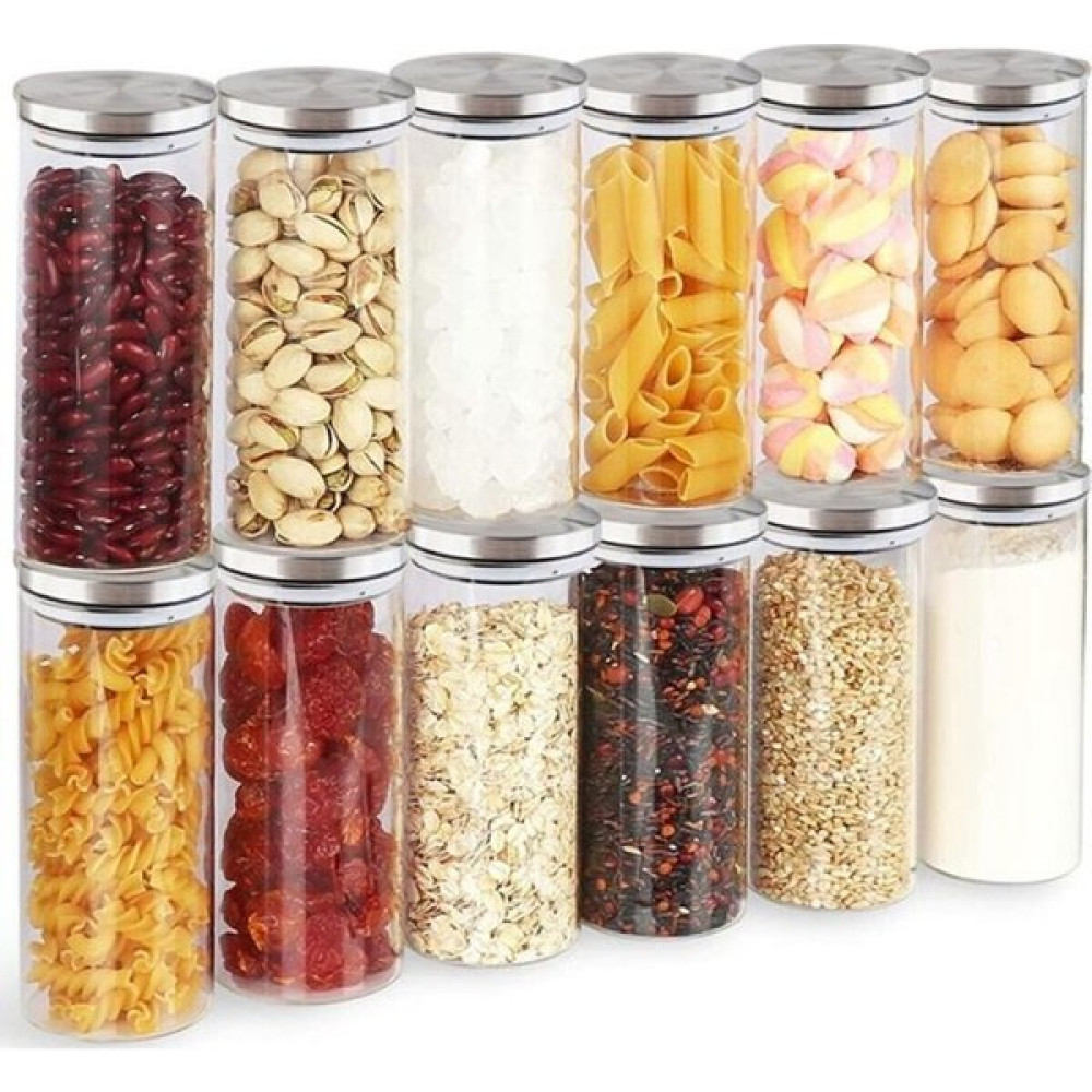 Rossel Premium Metal Kapak Yuvarlak Kavanoz 350 ml 12'li Saklama Kapları Fiyatı