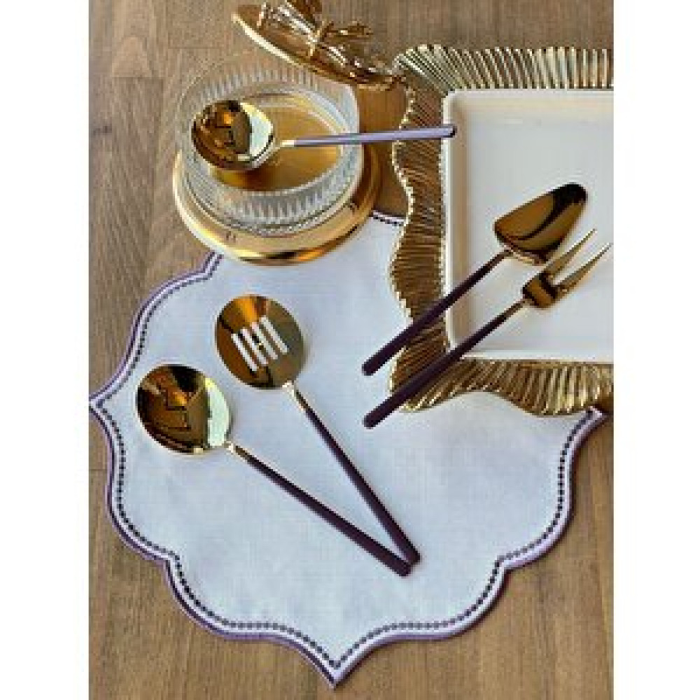 Rossev Allegra Purple Gold 5 Parça Servis Kaşık Seti Mutfak Gereçleri Fiyatı