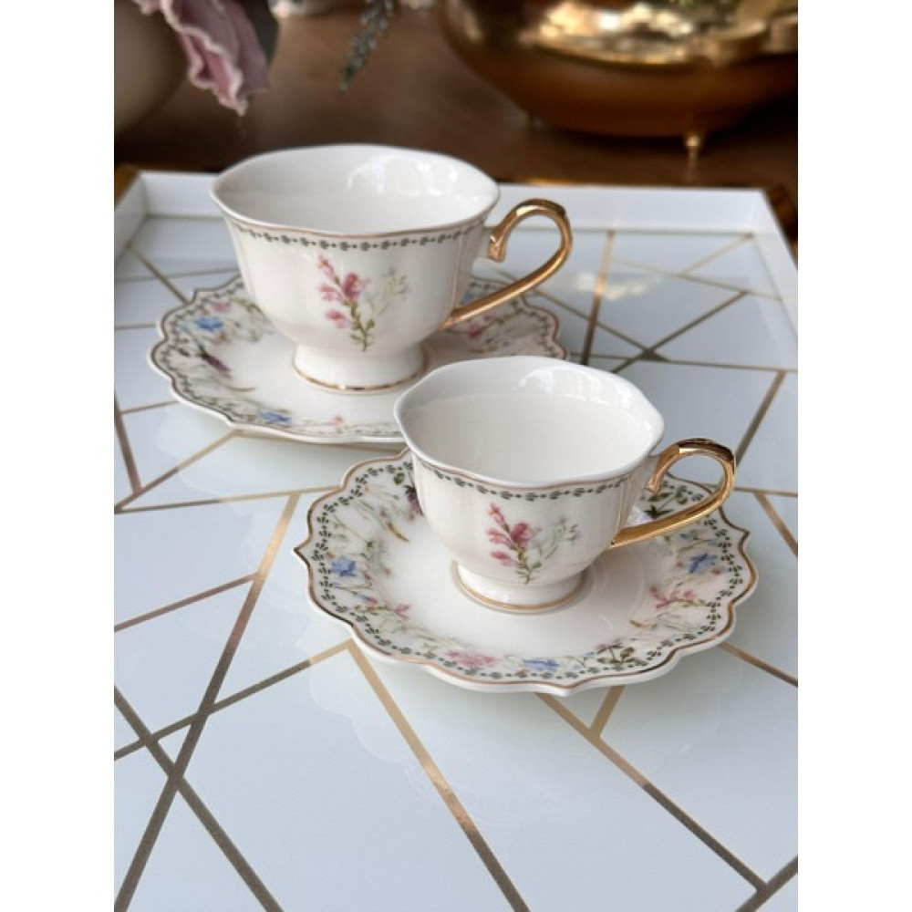 Rossev Çay Fincan Takımı Lorite 6 Kişilik 12 Parça - 6 Adet - Renkli - 310 ml Fincan / Bardak / Kahve Takımı Fiyatı