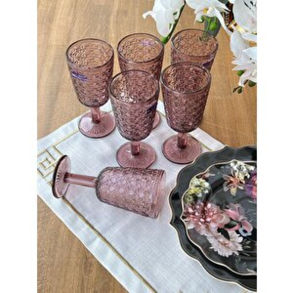 Rossev Kristal Cam Kadeh Mürdüm 6'lı İçki Bardağı Fiyatı