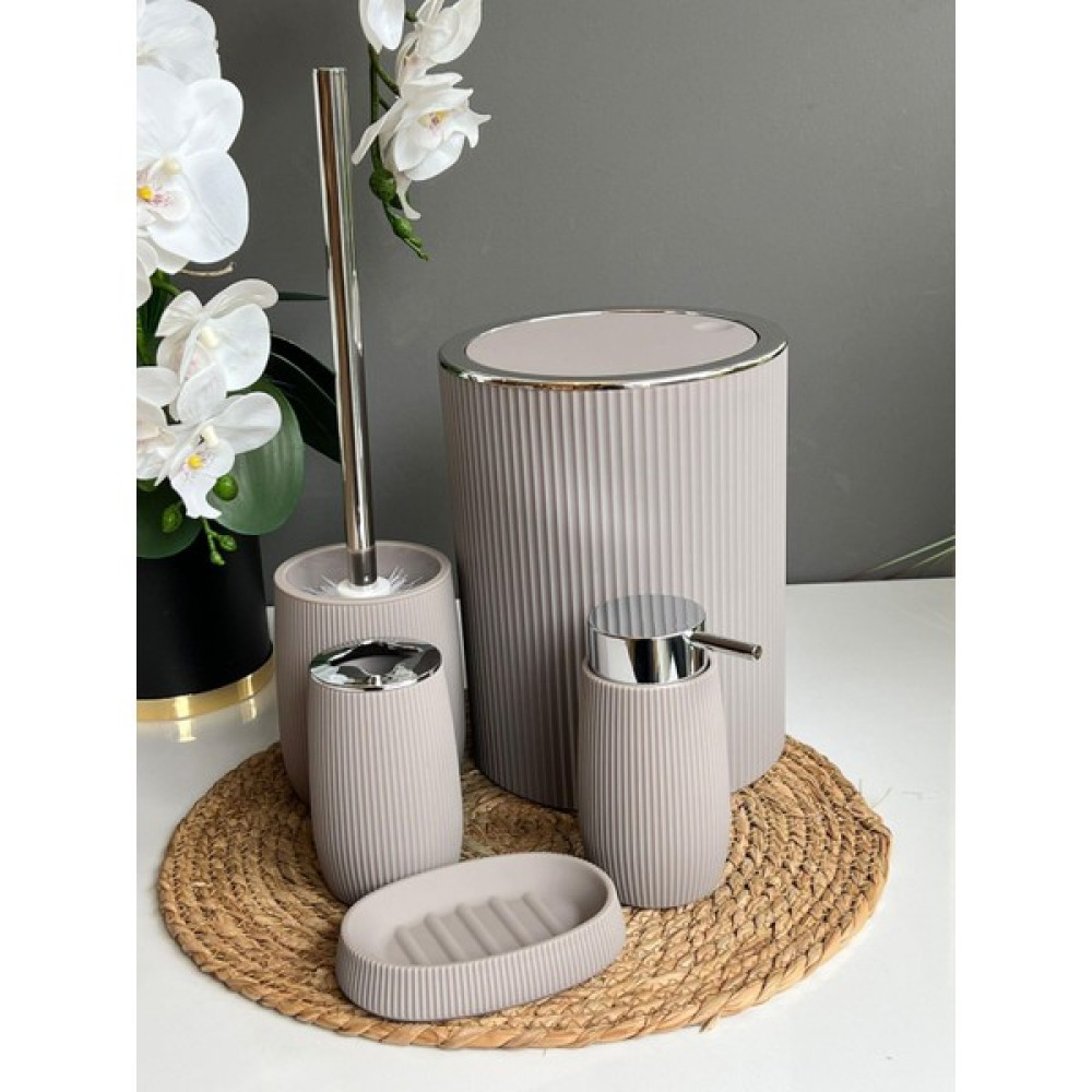 Rossev Posh Bej 5 Parça Banyo Seti - Renkli - 19 x 23 Cm Çöp Kovaları Fiyatı
