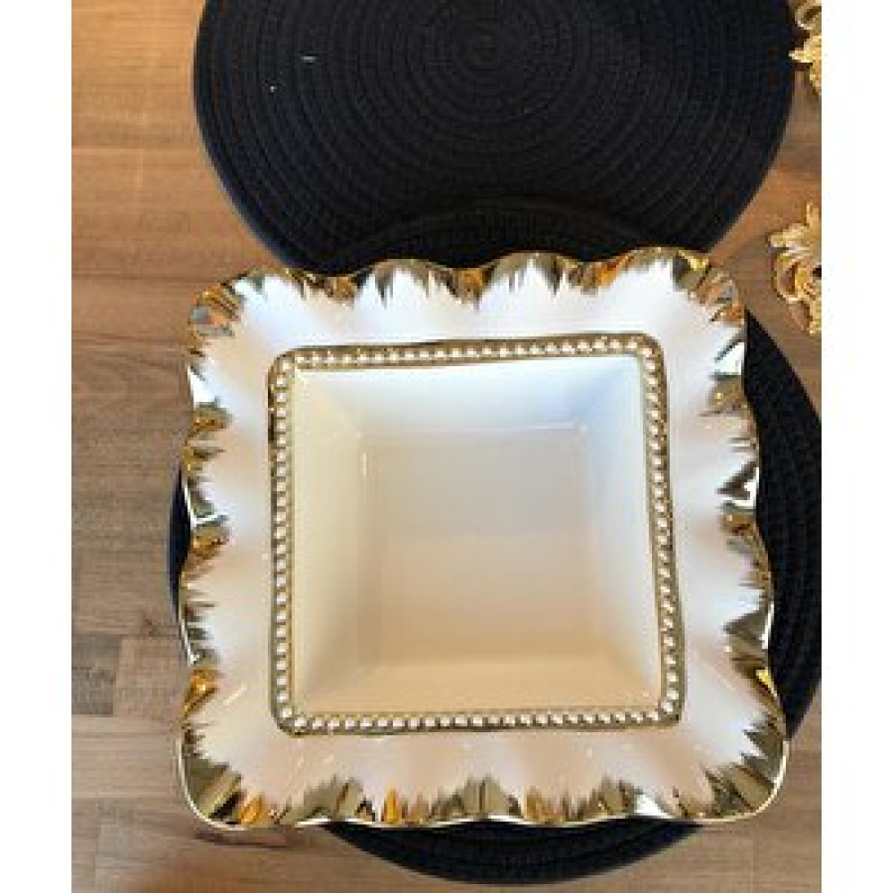 Rossev Salata Kasesi Kare Gold 27cm Fincan / Bardak / Kahve Takımı Fiyatı