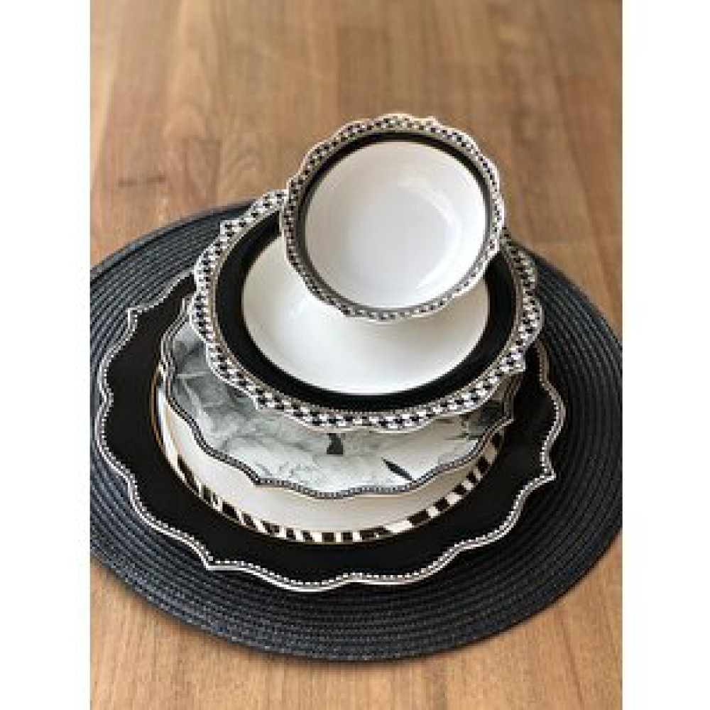 Rossev Yemek Takımı Black Rose 24 Parça 6 Kişilik Yemek Takımı Fiyatı