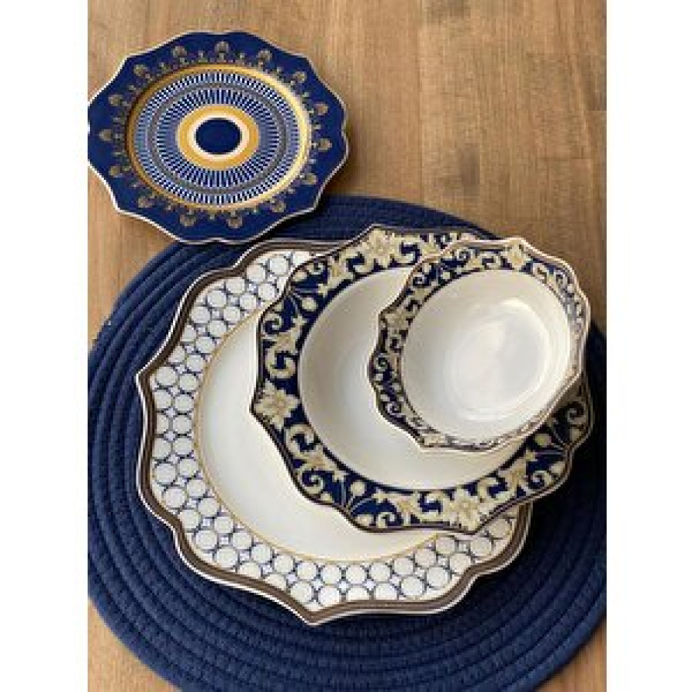 Rossev Yemek Takımı Blue Ring 24 Parça 6 Kişilik Yemek Takımı Fiyatı