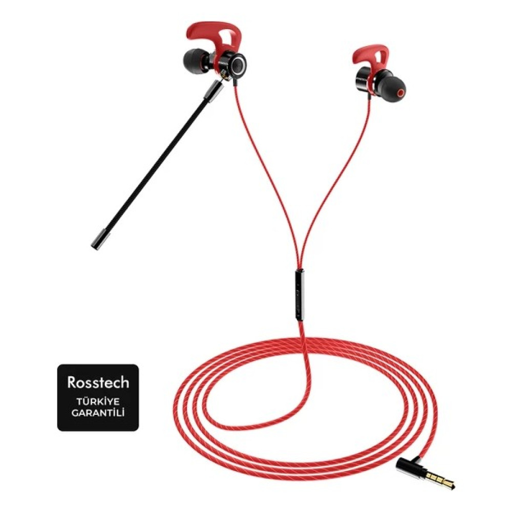 Rosstech RS-120 Pro Gaming Metal Geliştirilmiş Anc Mikrofonlu Profesyonel Gaming Oyuncu Kulaklığı - Kırmızı Kulaklık Fiyatı