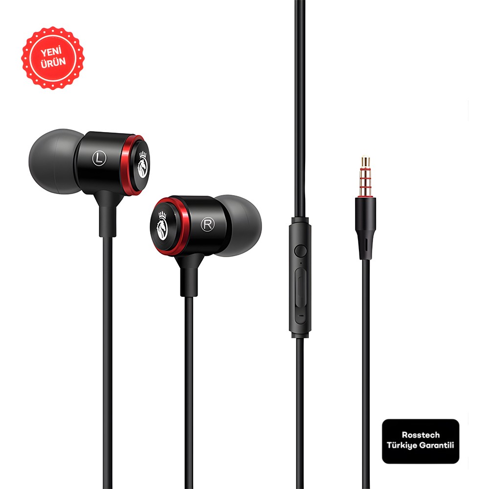 Rosstech Rs-50 Pro Mikrofonlu Kablolu Kulak İçi Kulaklık + Özel Taşıma Çantası - Siyah Bluetooth Kulaklık Fiyatı