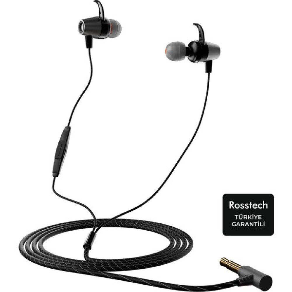Rosstech Rs-90 Pro Anc Mikrofonlu Metal Tasarım Kablolu Kulak Içi Kulaklık ve Özel Taşıma Çantası - Siyah Kulaklık Fiyatı