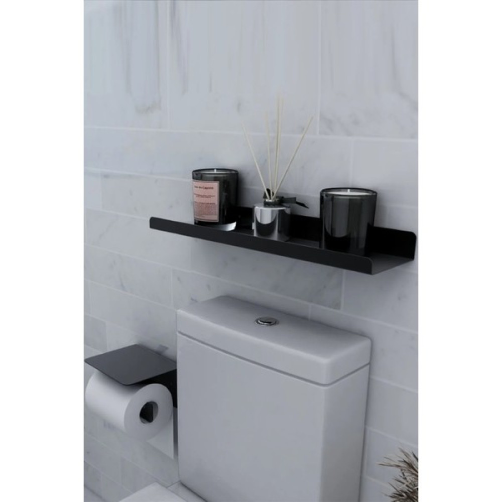Rosyvien Metal Banyo Tuvalet Kağıtlığı ve Raf Seti, Wc Kağıdı Askısı ve Duvar Rafı, Vidalı Aksesuar Set - Siyah Banyo Aksesuarları Fiyatı