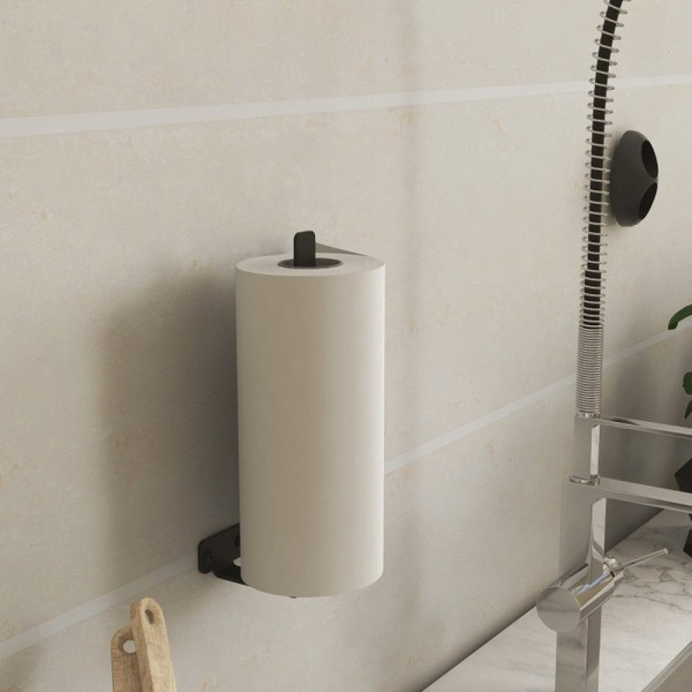 Rosyvien Metal Kağıt Havluluk, Rulo Askısı Peçetelik, Modern Wc Vidalı Banyo Mutfak Tuvalet Kağıtlık - Siyah Havluluk Fiyatı