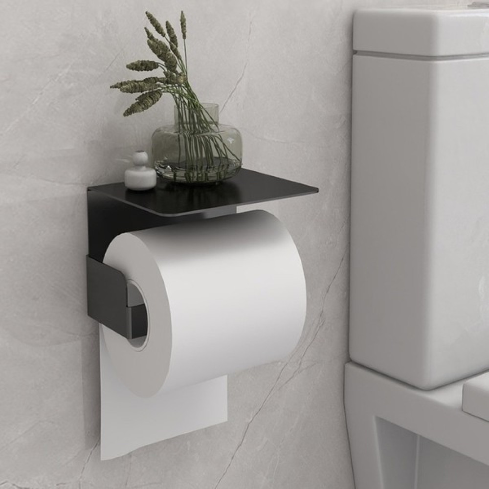 Rosyvien Metal Tuvalet Kağıtlığı, Tuvalet Kağıdı Askısı Dekoratif Modern Raflı Wc Vidalı Banyo Kağıtlık - Siyah Tuvalet Kağıtlığı Fiyatı