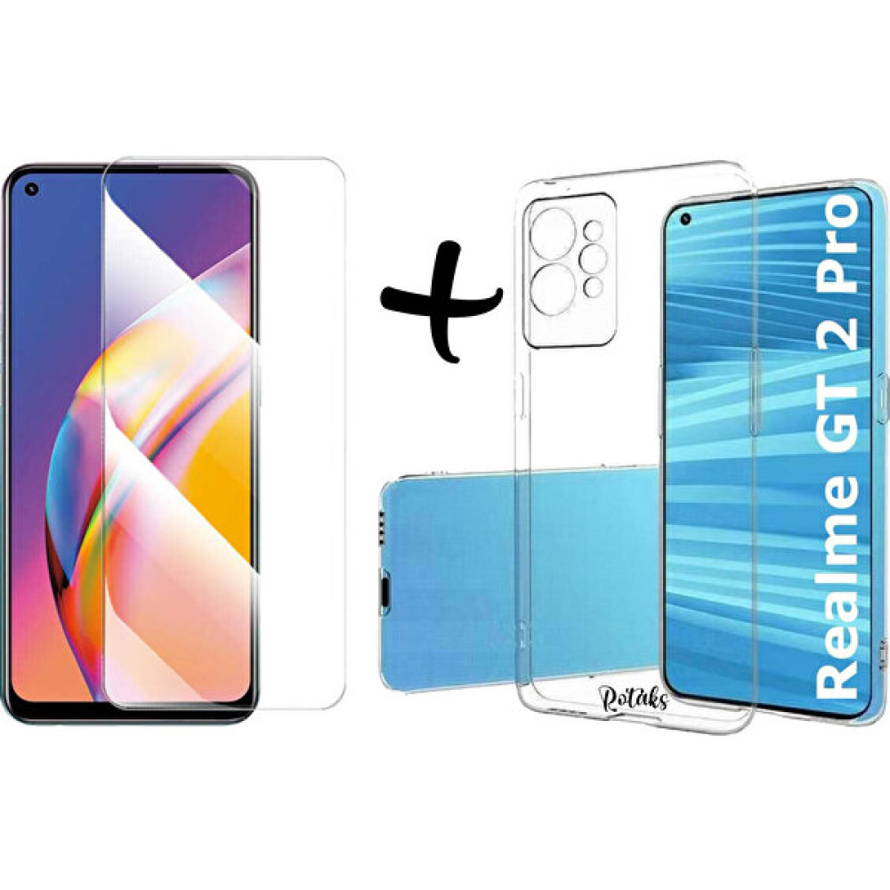 Rotaks Realme Gt2 Pro 5g Uyumlu Kılıf Lüx Şeffaf Esnek Silikon + 9h Yeni Nesil Ekran Koruyucu 2'li Set Cep Telefonu Kılıfı Fiyatı