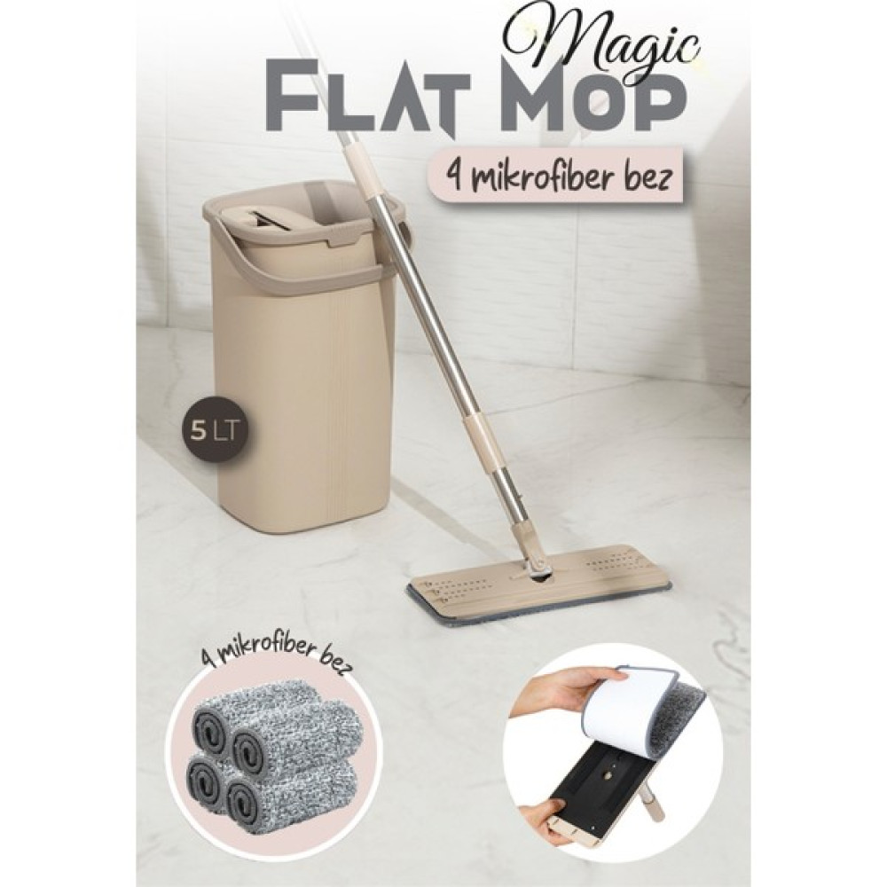 Rotanev Magic Flat (Tablet) Mop Set + 1 Yedek Bez - Bej Temizlik Malzemeleri Fiyatı