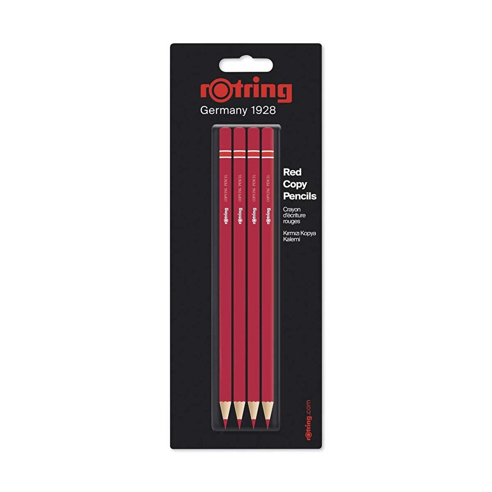 Rotring Kırmızı Kurşun Kalem 4'Lü Kırmızı Renkli Başlık Kalemi Kurşun (Ahşap) Kalem Fiyatı