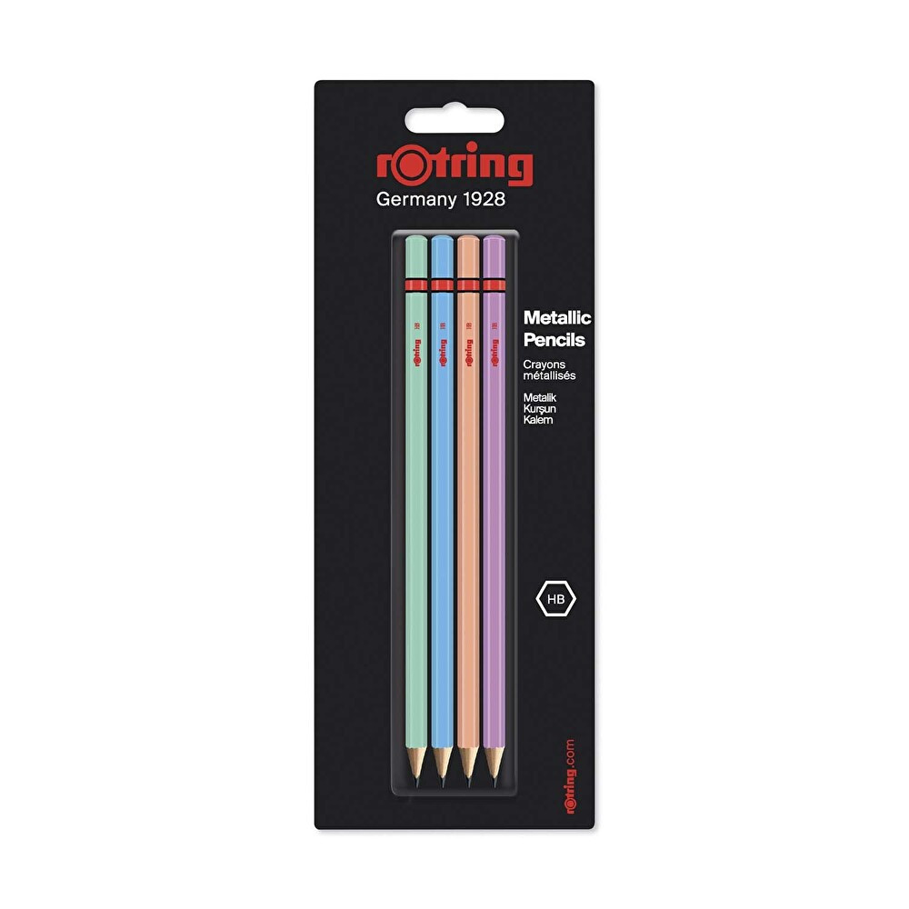Rotring Kurşun Kalem 4'Lü Metalik Renkli Kalem Kurşun (Ahşap) Kalem Fiyatı