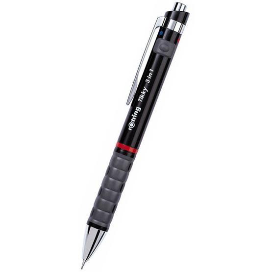 Rotring Tikky 3 İn1 Multifonksiyon Siyah - 07 Versatil Mavi Kırmızı Tükenmez Kalem Seti