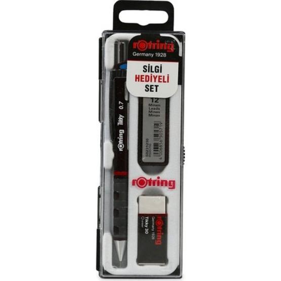 Rotring Tikky 3 İn1 Multifonksiyon Siyah - 07 Versatil Mavi Kırmızı Tükenmez Kalem Seti