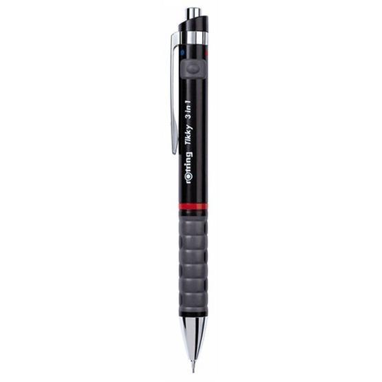 Rotring Tikky 3 İn1 Multifonksiyon Siyah - 07 Versatil Mavi Kırmızı Tükenmez Kalem Seti