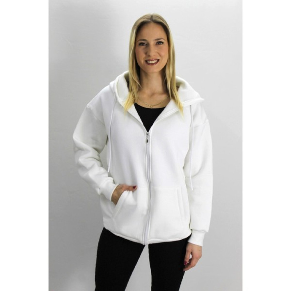 Rouge Basic Üç Iplik Fermuarlı Kapşonlu Sweat Beyaz - 1311.225 Bayan Sweatshirt Fiyatı