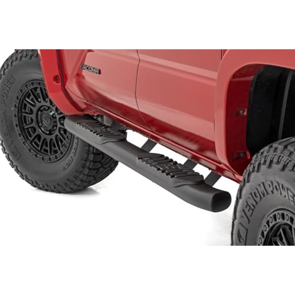 Rough Country Oval Nerf Steps for Toyota Tacoma (2024-2025) Double Cab - OEM Style Rails with Built-in Side Steps
