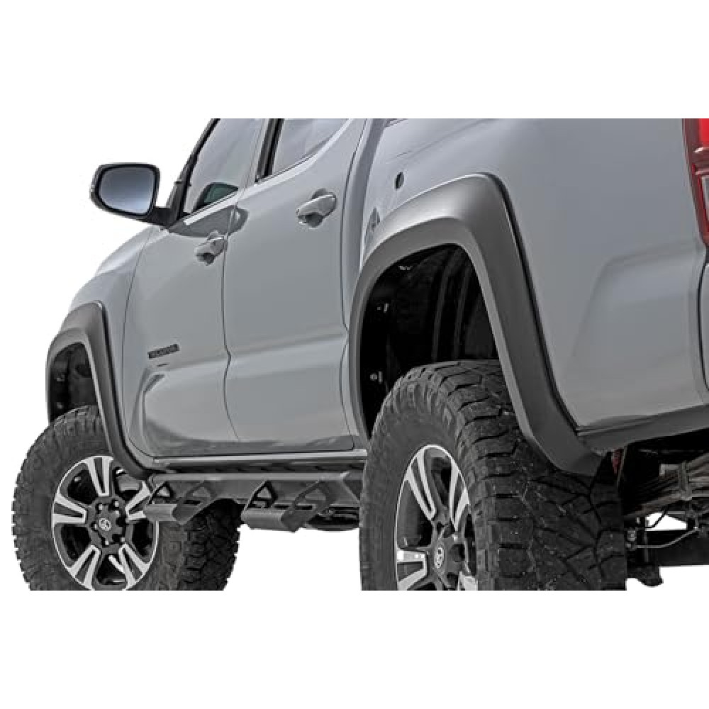 Rough Country Sport Style Fender Flares for Toyota Tacoma (2016-2023) - Flat Black, Set of 4
