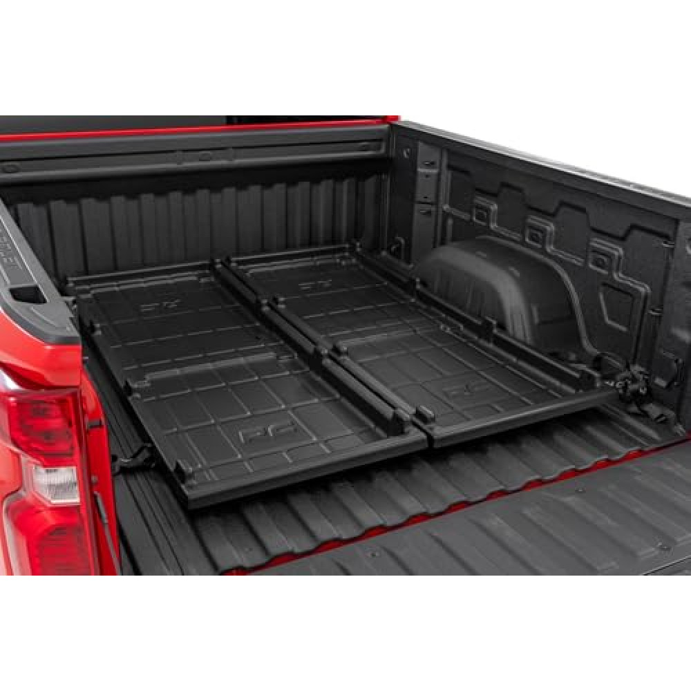 Rough Country Truck Bed Cargo Storage Tray - Fits All Popular Pickup Trucks, Organizer with Slide Out Design for Easy Tailgate Access