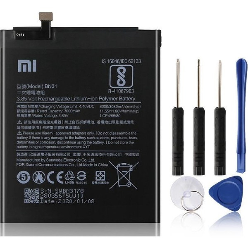 Route Xiaomi Redmi Mi 5x - A1 - Note 5A BN31 Batarya Pil + Tamir Seti Cep Telefonu Bataryası Fiyatı