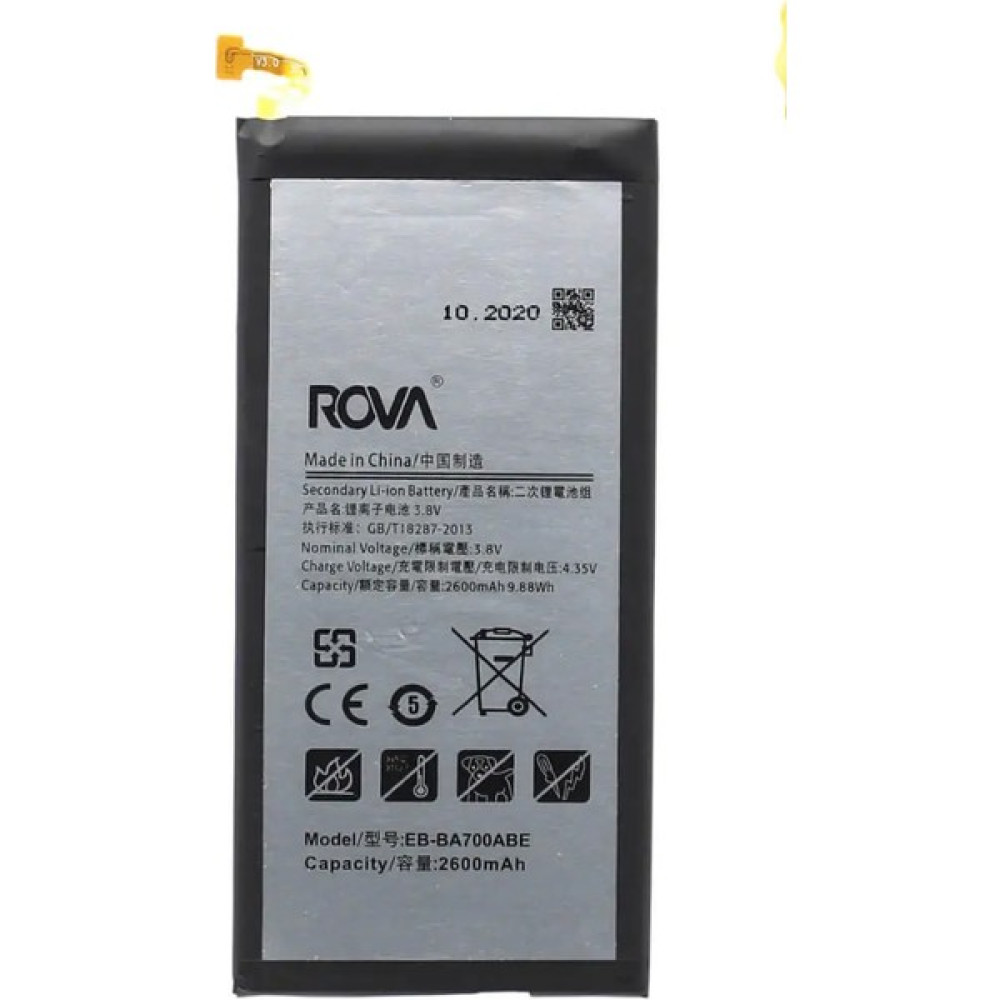 Rova Samsung A7 Batarya A7 2015 (A700) Kvk Pil Yüksek Kapasite 2600mAh Cep Telefonu Bataryası Fiyatı