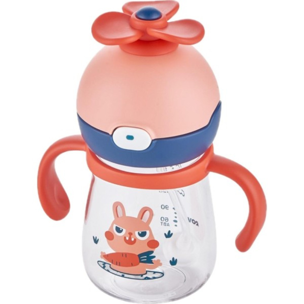 Rovco 220ML Dönebilen Pervane Başlıklı Akıllı Pipet Toplu Bebek (+6 Ay) Tritan Su Matarası B1050 - Pembe Bebek Beslenme Gereçleri Fiyatı