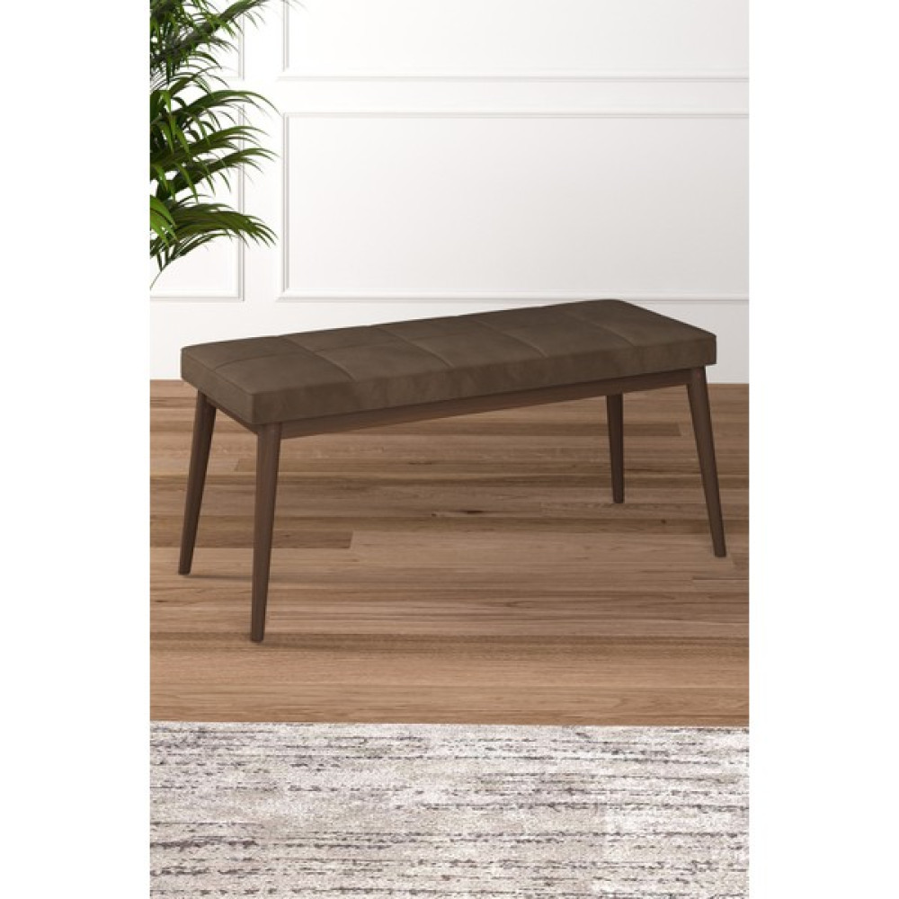 Rovena Lina Geniş Oturum Alanlı Bench Babyface Kumaş Ceviz Ayaklı - 105 x 40 cm - Kahverengi Mutfak Dolabı / Mobilyası Fiyatı