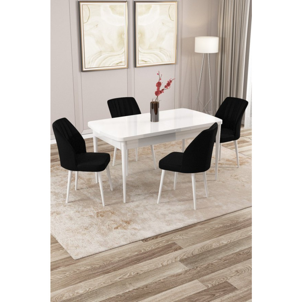 Rovena Lucca Beyaz 70X114 Acilir Yemek Odasi Takimi 4 Sandalye Yemek Odası Takımı / Seti Fiyatı