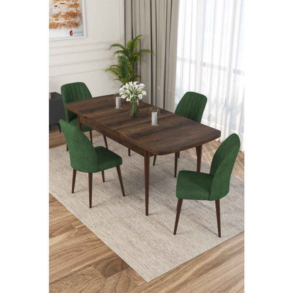 Rovena Zeta Barok Desen 80X132 Mdf Acilabilir Yemek Masasi Takimi 4 Adet Sandalye Yemek Odası Takımı / Seti Fiyatı