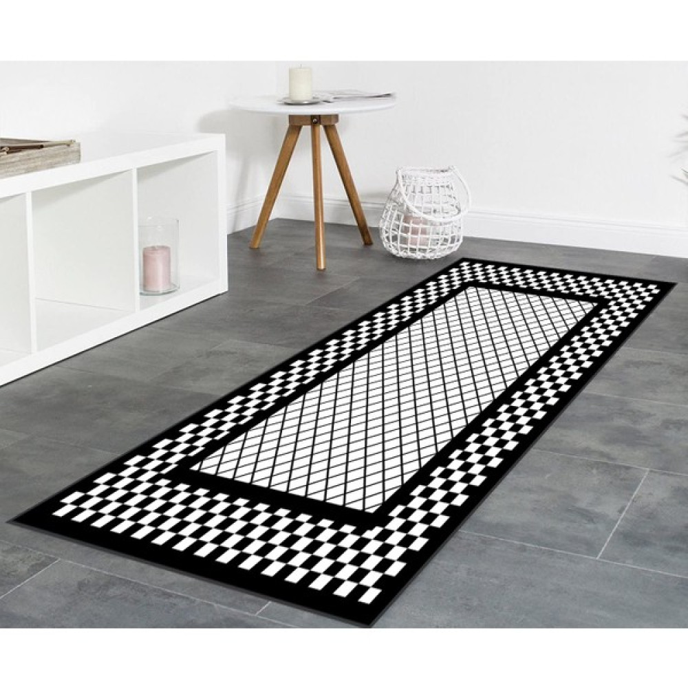 Rovigo Home Dijital Baskı Yıkanabilir Kaymaz Taban Mutfak Halısı - Siyah - 100 x 300 cm Salon Halısı Fiyatı