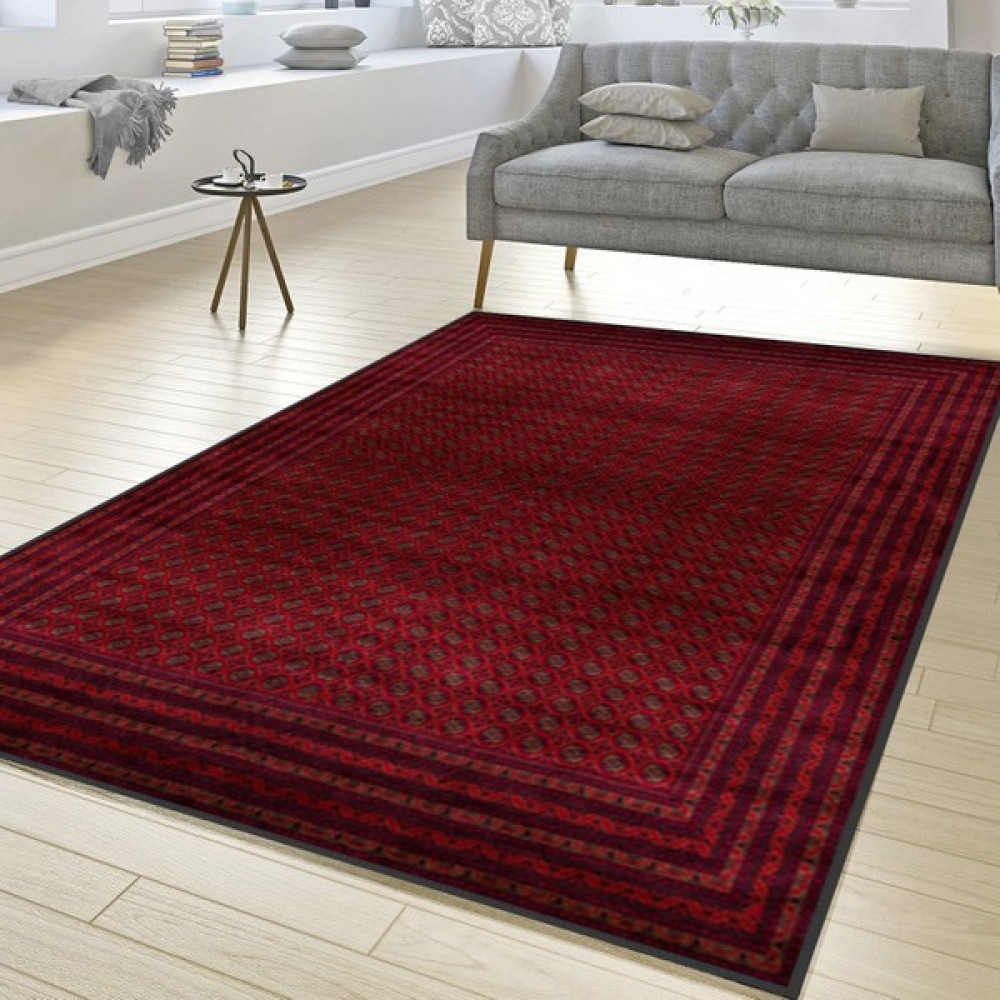 Rovigo Home Dijital Baskı Yıkanabilir Kaymaz Taban Salon Halısı RVG1540-HT645 - Kırmızı - 160 x 230 cm Salon Halısı Fiyatı