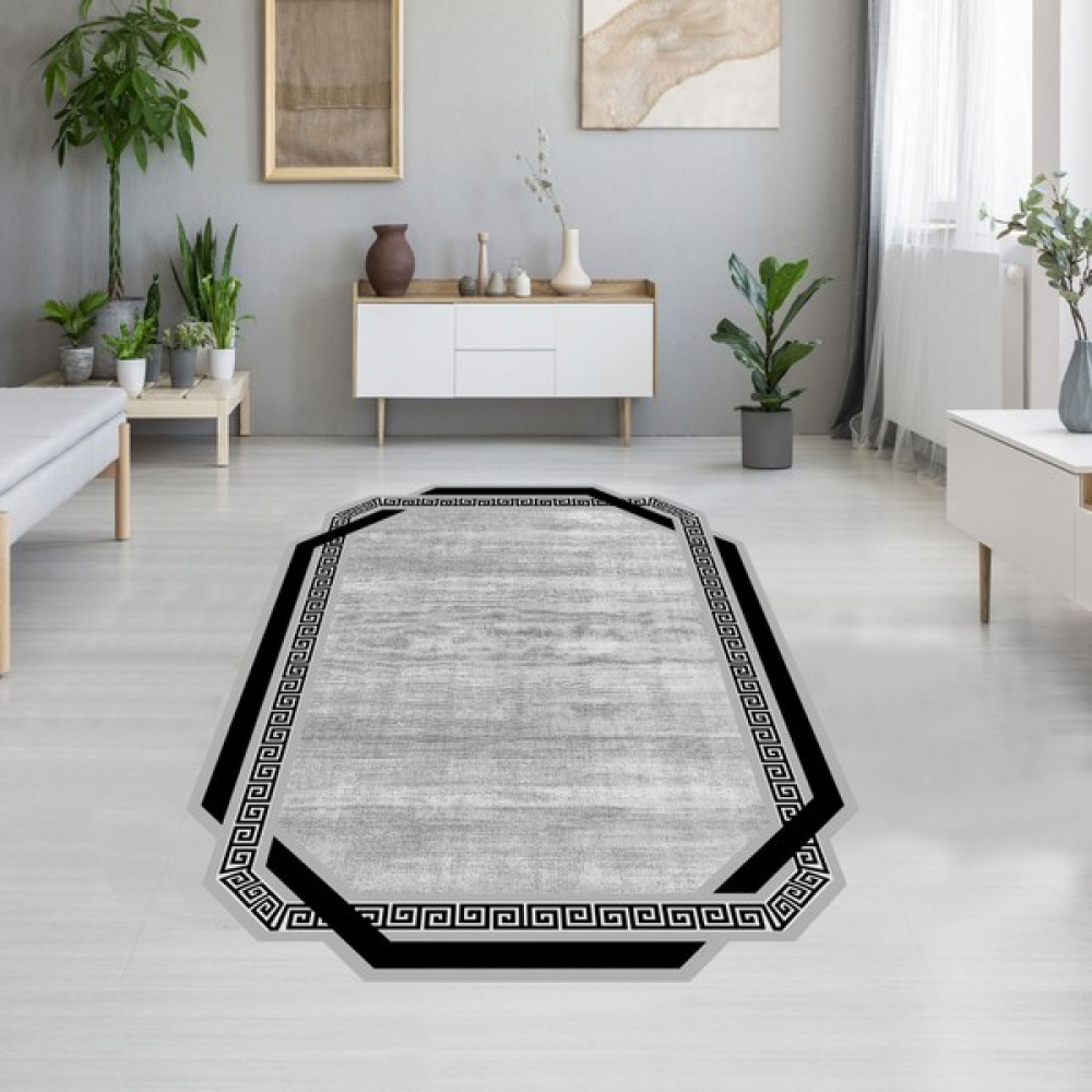 Rovigo Home Dijital Baskı Yıkanabilir Kaymaz Taban Salon Halısı Rvg1911-Sd1213 - 50 x 80 cm - Gri Salon Halısı Fiyatı